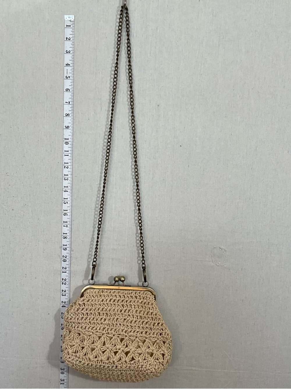 Sun N San Woven straw, crochet kiss lock Crossbody bag Boho Beach/summer